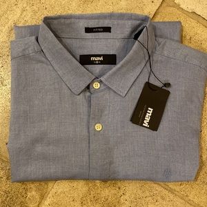 NWT Mavi 🔥 Fitted Blue Button Down Shirt Sz XXL